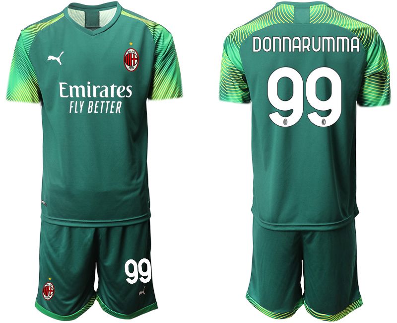 Men 2020-2021 club AC Milan Dark green goalkeeper #99 Soccer Jerseys